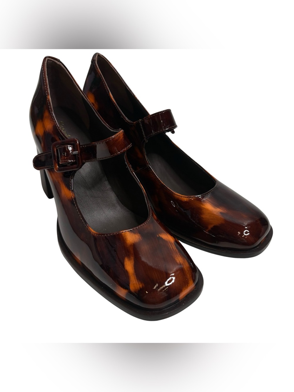 SEYCHELLES Patent Tortoiseshell Mary Jane Play Pretend Heels NWOT $149